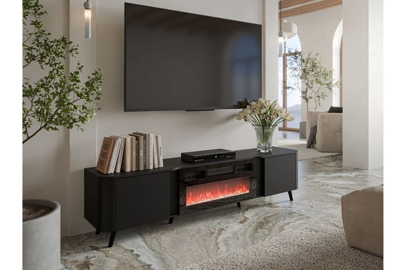 Clement Tv-bänk 200 cm - Svart - Möbler - Vardagsrum - Tv-möbler & mediamöbler - Tv-bänkar