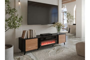 Clement Tv-bänk 200 cm - Svart/Brun - Möbler - Vardagsrum - Tv-möbler & mediamöbler - Tv-bänkar