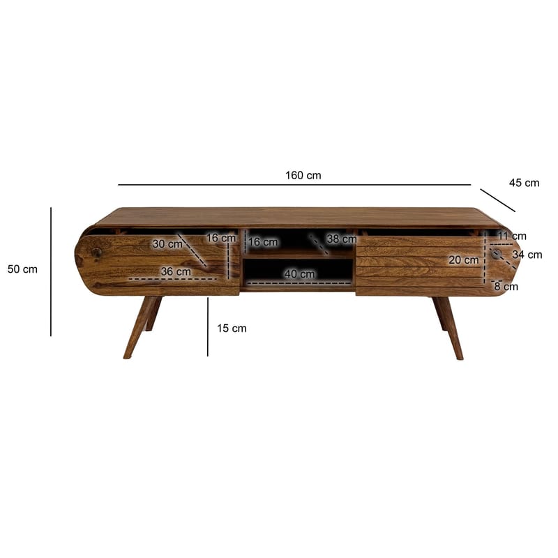 Coreri TV-bänk 160 cm - Mörkbrun - Möbler - Vardagsrum - Tv-möbler & mediamöbler - Tv-bänkar