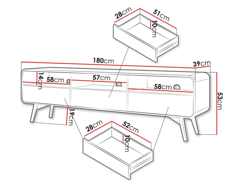 Corvan Tv-Bänk 180 cm - Möbler - Vardagsrum - Tv-möbler & mediamöbler - Tv-bänkar