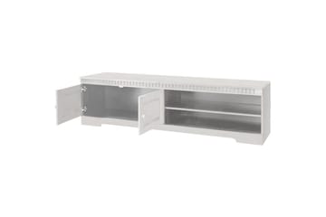 Cubrix Golvstående Tv Bänk 162 cm med Förvaring i Furu - Vit - Möbler - Vardagsrum - Tv-möbler & mediamöbler - Tv-bänkar