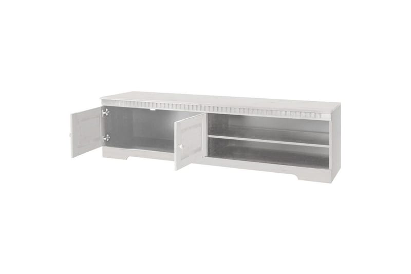 Cubrix Golvstående Tv Bänk 162 cm med Förvaring i Furu - Vit - Möbler - Vardagsrum - Tv-möbler & mediamöbler - Tv-bänkar