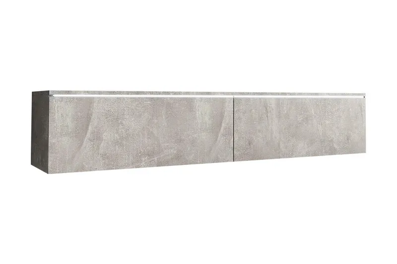 Cuguen TV-bänk 140 cm LED-belysning - Grå/Vit/Vit LED - Möbler - Vardagsrum - Tv-möbler & mediamöbler - Tv-bänkar