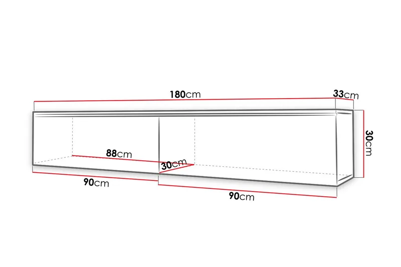Cuguen Tv-skåp 180 cm Vit LED - Natur/Svart - Möbler - Vardagsrum - Tv-möbler & mediamöbler - Tv-bänkar