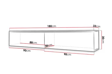 Cuguen Tv-skåp 180 cm Vit LED - Vit - Möbler - Vardagsrum - Tv-möbler & mediamöbler - Tv-bänkar