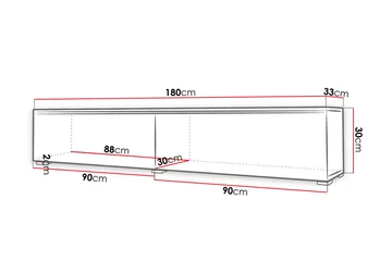 Cuguen Tv-skåp 180 cm Vit LED - Vit - Möbler - Vardagsrum - Tv-möbler & mediamöbler - Tv-bänkar