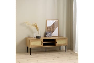 Cyndy Golvstående TV Bänk 120 cm med Förvaring i Ljust Trä - Beige - Möbler - Vardagsrum - Tv-möbler & mediamöbler - Tv-bänkar