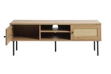 Cyndy Golvstående TV Bänk 120 cm med Förvaring i Ljust Trä - Beige - Möbler - Vardagsrum - Tv-möbler & mediamöbler - Tv-bänkar