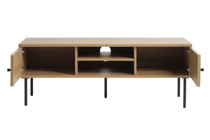 Cyndy Golvstående TV Bänk 120 cm med Förvaring i Ljust Trä - Beige - Möbler - Vardagsrum - Tv-möbler & mediamöbler - Tv-bänkar