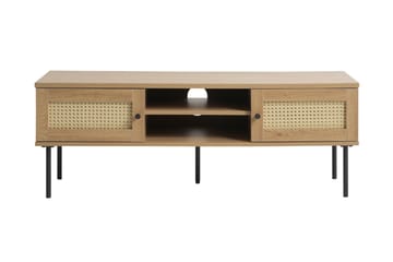 Cyndy Golvstående TV Bänk 120 cm med Förvaring i Ljust Trä - Beige - Möbler - Vardagsrum - Tv-möbler & mediamöbler - Tv-bänkar