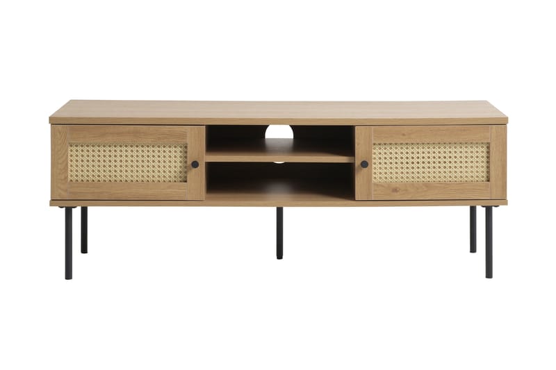Cyndy Golvstående TV Bänk 120 cm med Förvaring i Ljust Trä - Beige - Möbler - Vardagsrum - Tv-möbler & mediamöbler - Tv-bänkar