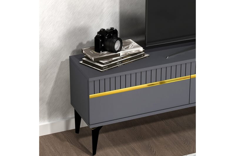 Defneia Tv-bänk 180 cm - Guld/Antracit - Möbler - Vardagsrum - Tv-möbler & mediamöbler - Tv-bänkar