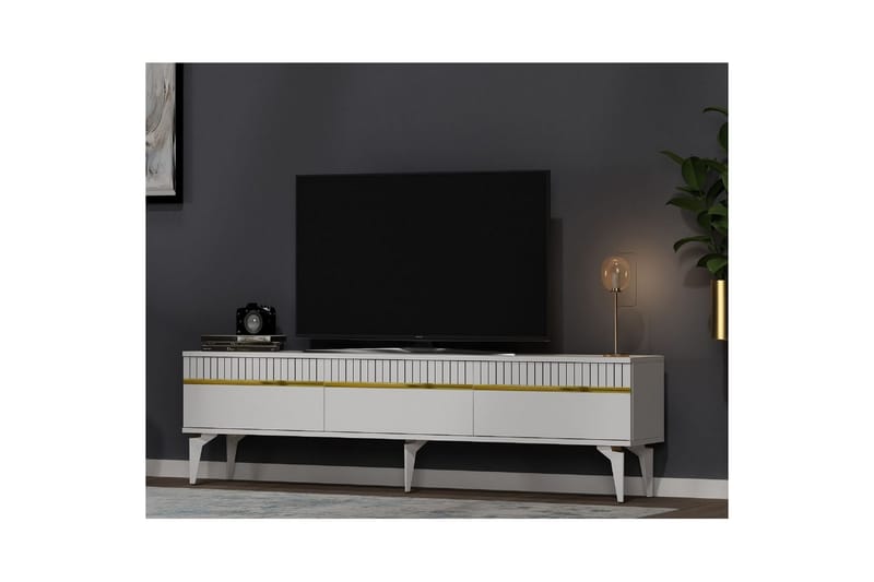 Defneia Tv-bänk 180 cm - Guld/Vit - Möbler - Vardagsrum - Tv-möbler & mediamöbler - Tv-bänkar