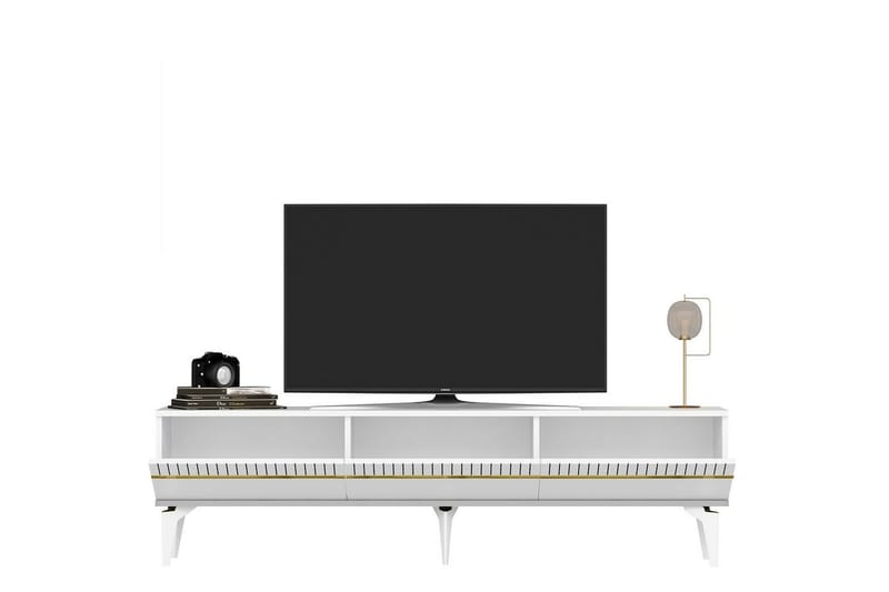 Defneia Tv-bänk 180 cm - Guld/Vit - Möbler - Vardagsrum - Tv-möbler & mediamöbler - Tv-bänkar