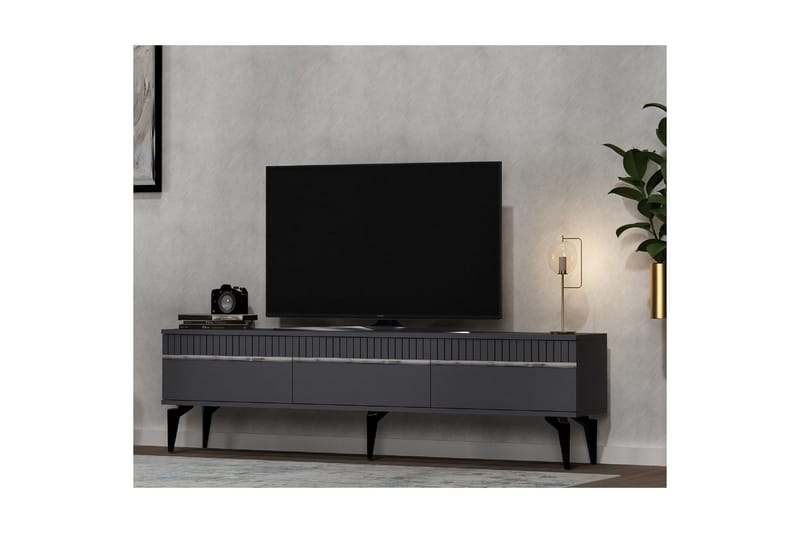 Defneia Tv-bänk 180 cm - Silver/Antracit - Möbler - Vardagsrum - Tv-möbler & mediamöbler - Tv-bänkar