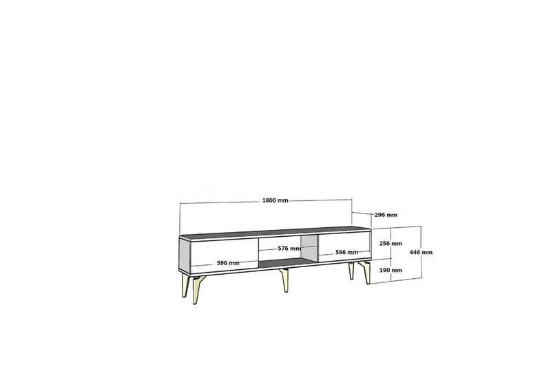 Defneia Tv-bänk 180 cm - Vit/Silver - Möbler - Vardagsrum - Tv-möbler & mediamöbler - Tv-bänkar