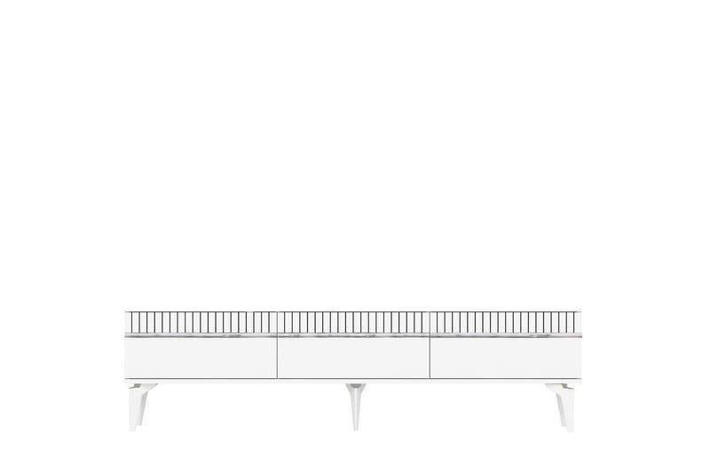 Defneia Tv-bänk 180 cm - Vit/Silver - Möbler - Vardagsrum - Tv-möbler & mediamöbler - Tv-bänkar