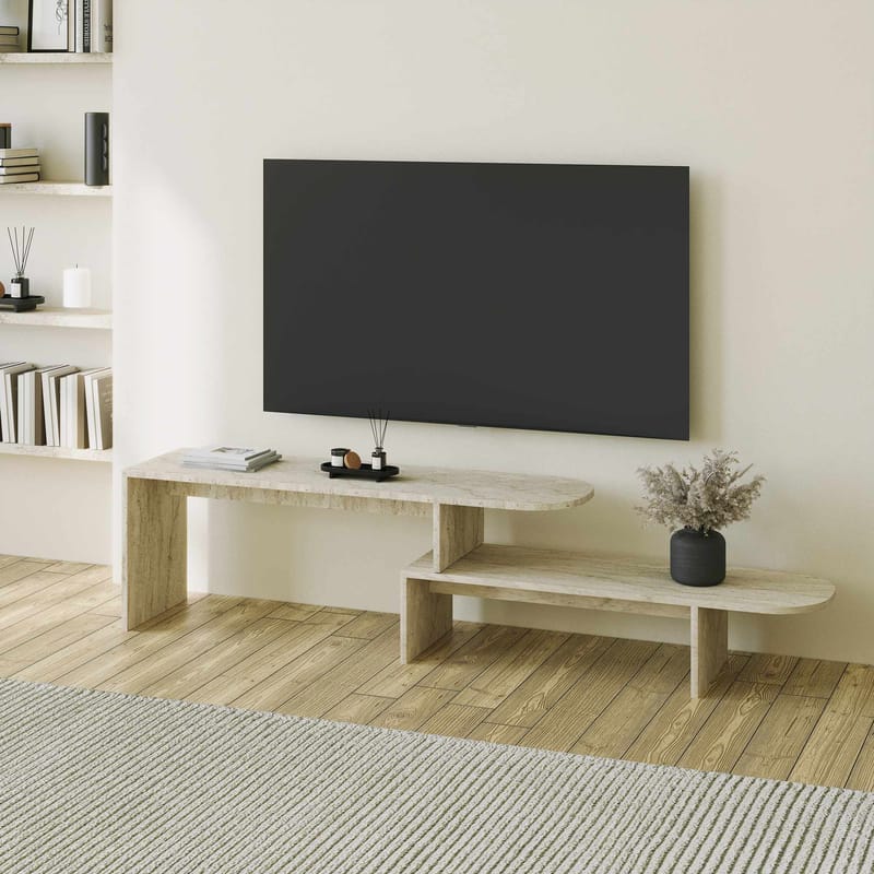 Deliones Tv-bänk 130 cm - Travertin - Möbler - Vardagsrum - Tv-möbler & mediamöbler - Tv-bänkar