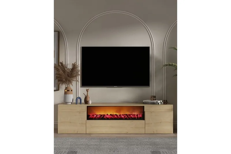 Deyron Tv-bänk 180 cm - Natur - Möbler - Vardagsrum - Tv-möbler & mediamöbler - Tv-bänkar