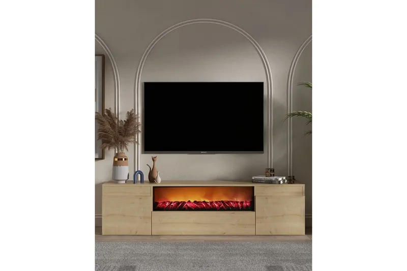 Deyron Tv-bänk 180 cm - Natur - Möbler - Vardagsrum - Tv-möbler & mediamöbler - Tv-bänkar