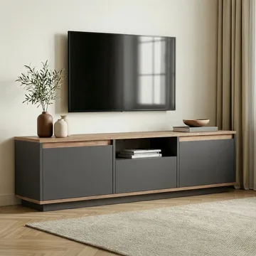 Domar Tv-bänk 160 cm - Antracit/Atlantic pine - Möbler - Vardagsrum - Tv-möbler & mediamöbler - Tv-bänkar