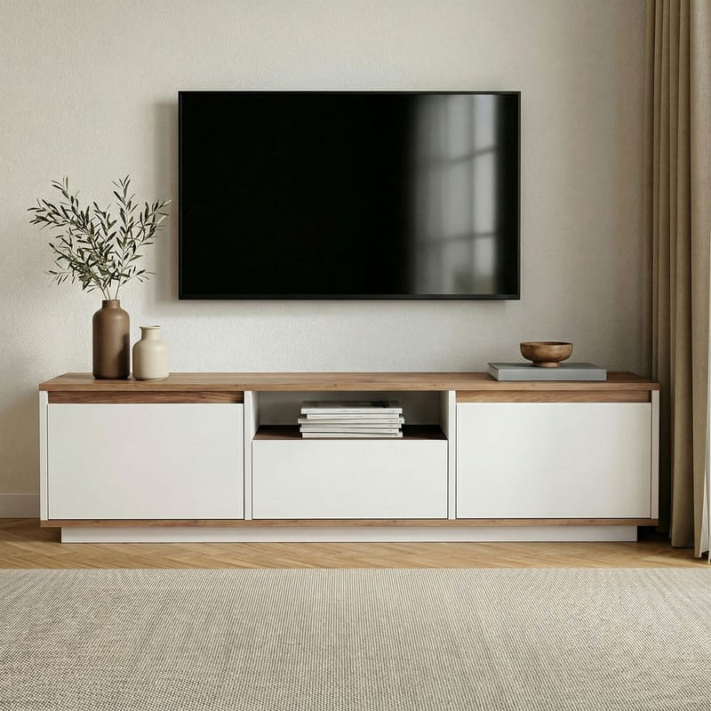 Domar Tv-bänk 160 cm - Atlantic pine, vit - Möbler - Vardagsrum - Tv-möbler & mediamöbler - Tv-bänkar