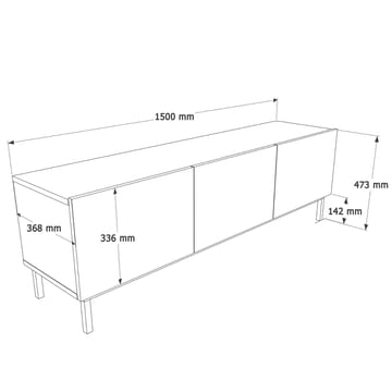 Dorel TV-bänk 150x47,3x36,8 cm - Sand - Möbler - Vardagsrum - Tv-möbler & mediamöbler - Tv-bänkar