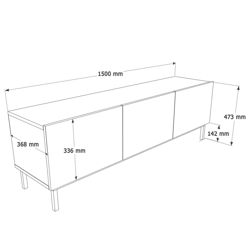 Dorel TV-bänk 150x47,3x36,8 cm - Sand - Möbler - Vardagsrum - Tv-möbler & mediamöbler - Tv-bänkar