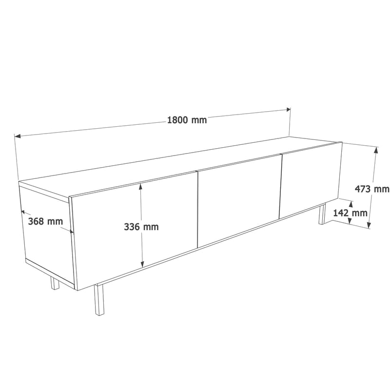 Dorel TV-bänk 180x47,3x36,8 cm - Sand - Möbler - Vardagsrum - Tv-möbler & mediamöbler - Tv-bänkar