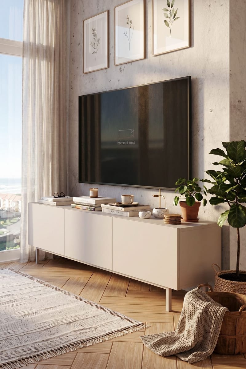Dorel TV-bänk 180x47,3x36,8 cm - Sand - Möbler - Vardagsrum - Tv-möbler & mediamöbler - Tv-bänkar