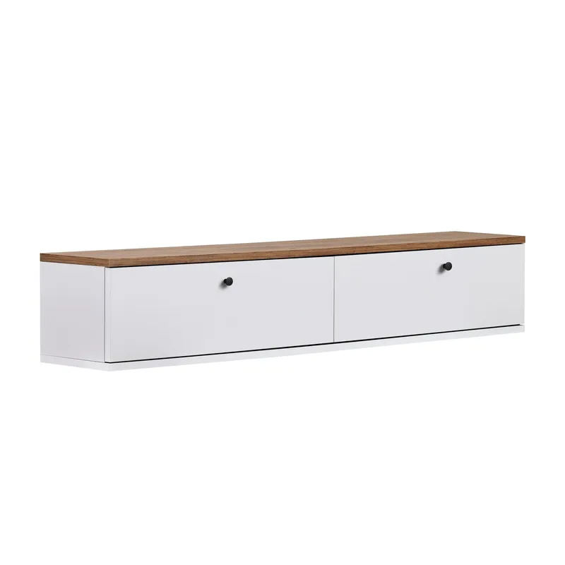 Dovren TV-bänk 140x25x25 cm, Atlantic Pine och vit