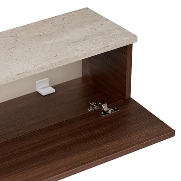 Dovren TV-bänk 140x25x25 cm - Travertin och valnöt - Möbler - Vardagsrum - Tv-möbler & mediamöbler - Tv-hylla
