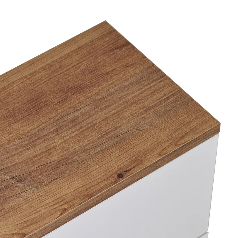 Dovren TV-bänk 160x25x25 cm - Atlantic Pine och vit - Möbler - Vardagsrum - Tv-möbler & mediamöbler - Tv-hylla