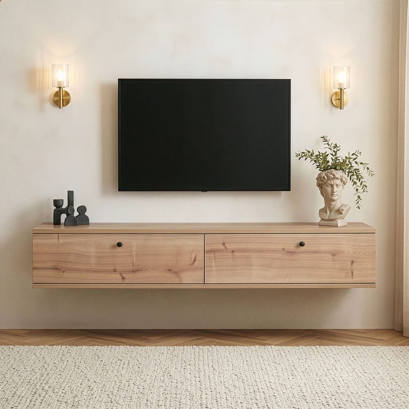 Dovren TV-bänk 160x25x25 cm - Sapphire Oak - Möbler - Vardagsrum - Tv-möbler & mediamöbler - Tv-hylla