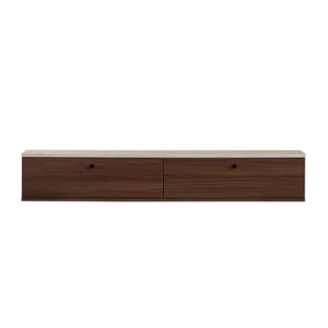 Dovren TV-bänk 160x25x25 cm - Travertin och valnöt - Möbler - Vardagsrum - Tv-möbler & mediamöbler - Tv-hylla