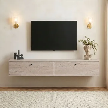 Dovren TV-bänk 160x25x25 cm - Travertin - Möbler - Vardagsrum - Tv-möbler & mediamöbler - Tv-bänkar