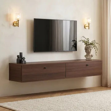 Dovren TV-bänk 160x25x25 cm - Valnöt - Möbler - Vardagsrum - Tv-möbler & mediamöbler - Tv-hylla