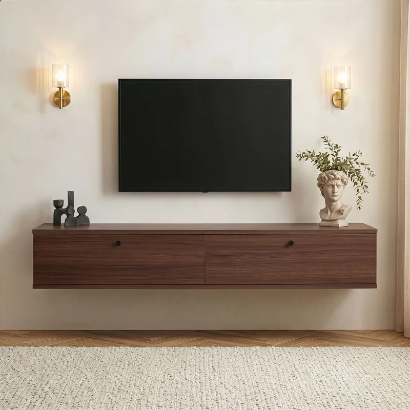 Dovren TV-bänk 160x25x25 cm - Valnöt - Möbler - Vardagsrum - Tv-möbler & mediamöbler - Tv-hylla