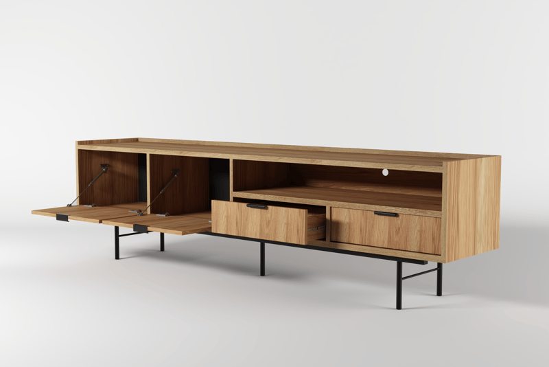Dravo Tv-Bänk 200 cm - Naturlig hickory - Möbler - Vardagsrum - Tv-möbler & mediamöbler - Tv-bänkar