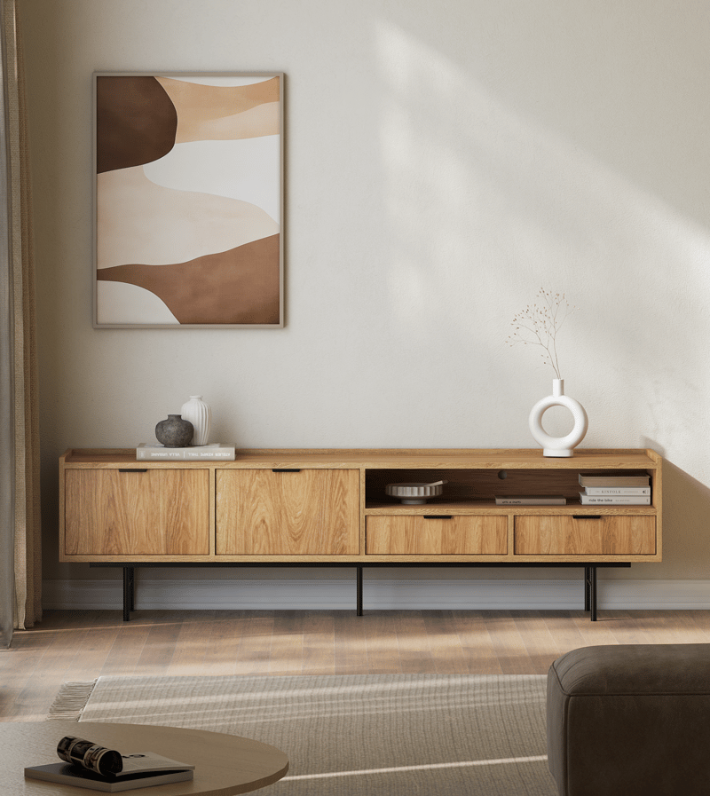 Dravo Tv-Bänk 200 cm - Naturlig hickory - Möbler - Vardagsrum - Tv-möbler & mediamöbler - Tv-bänkar