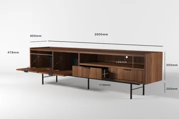 Dravo Tv-Bänk 200 cm - Warmia valnöt - Möbler - Vardagsrum - Tv-möbler & mediamöbler - Tv-bänkar