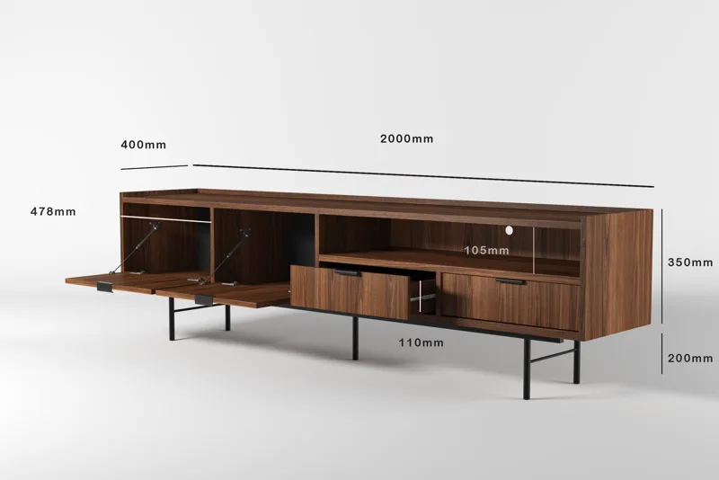 Dravo Tv-Bänk 200 cm - Warmia valnöt - Möbler - Vardagsrum - Tv-möbler & mediamöbler - Tv-bänkar