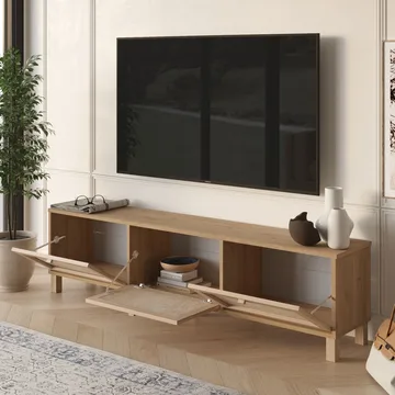 Dune Golvstående TV Bänk 180 cm med Förvaring i Ek - Brun - Möbler - Vardagsrum - Tv-möbler & mediamöbler - Tv-bänkar