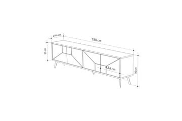 Dune Tv-bänk 180x29,6 cm Brun - Hanah Home - Möbler - Vardagsrum - Tv-möbler & mediamöbler - Tv-bänkar