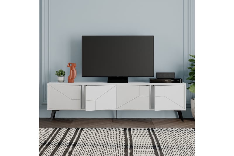 DUNE Tv-bänk 180x29,6 cm Vit - Tv-bänkar