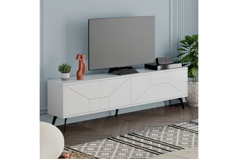 Dune Tv-bänk 180x29,6 cm Vit - Hanah Home - Möbler - Vardagsrum - Tv-möbler & mediamöbler - Tv-bänkar