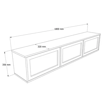 Dune Vägghängd TV Bänk 180 cm med Förvaring i Trä med Rottingdetaljer - Beige - Möbler - Vardagsrum - Tv-möbler & mediamöbler - Tv-bänkar