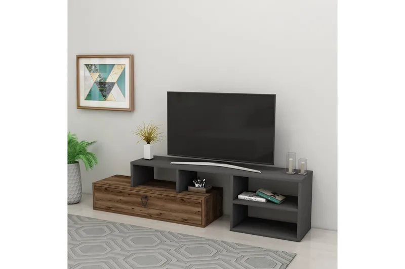 Durusu Tv-bänk 120 cm - Ljusbrun/Antracit - Möbler - Vardagsrum - Tv-möbler & mediamöbler - Tv-bänkar