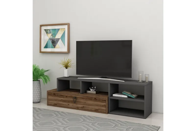 Durusu Tv-bänk 120 cm - Ljusbrun/Antracit - Möbler - Vardagsrum - Tv-möbler & mediamöbler - Tv-bänkar