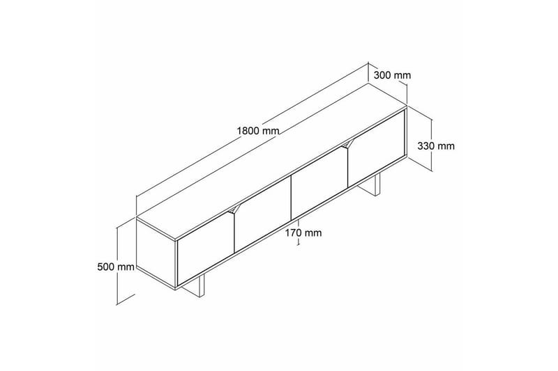 Edrion Tv-bänk 180 cm - Beige - Möbler - Vardagsrum - Tv-möbler & mediamöbler - Tv-bänkar